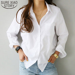 women shirts and blouses ,Top Long Sleeve Casual White Turn-down Collar